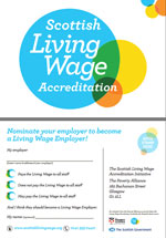 Scottish Living Wage Accreditation Postcard