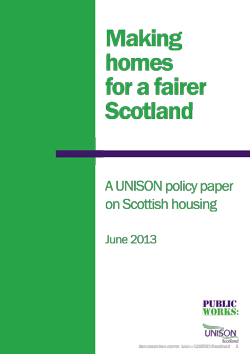 Making Homes for a Fairer Scotland June 2013